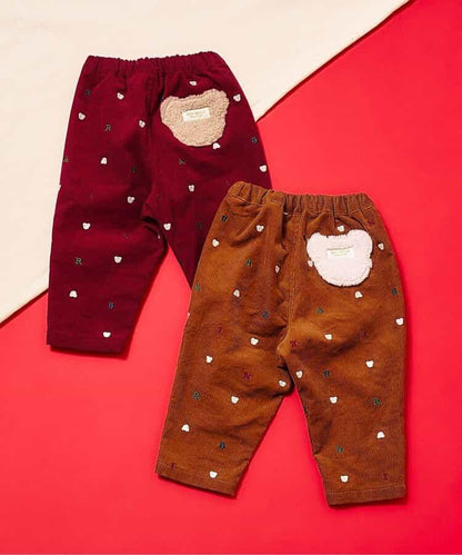 tiny bear 刺繡長褲 10分丈