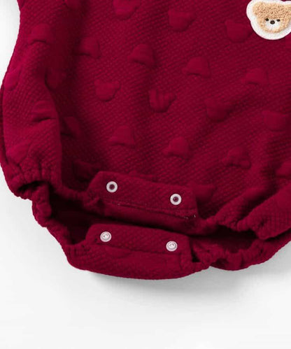 tiny bear絎縫連體衣×圍兜套裝