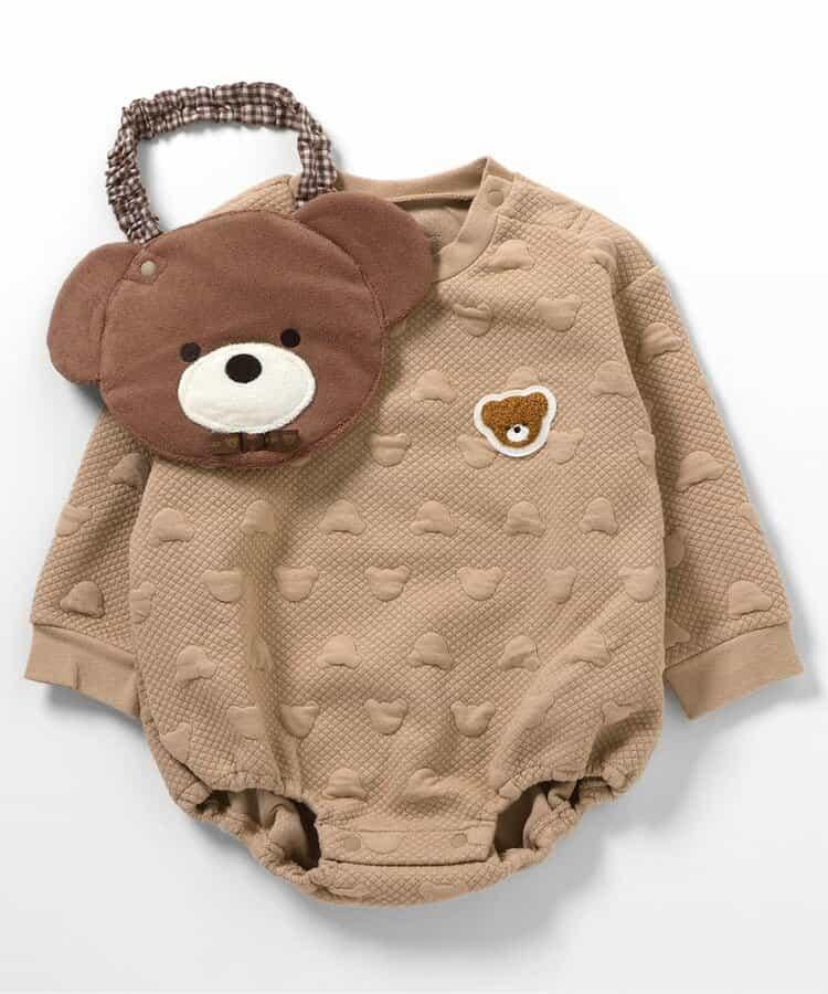 tiny bear絎縫連體衣×圍兜套裝