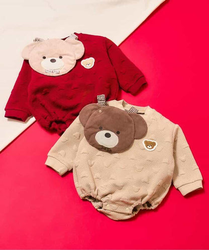 tiny bear絎縫連體衣×圍兜套裝