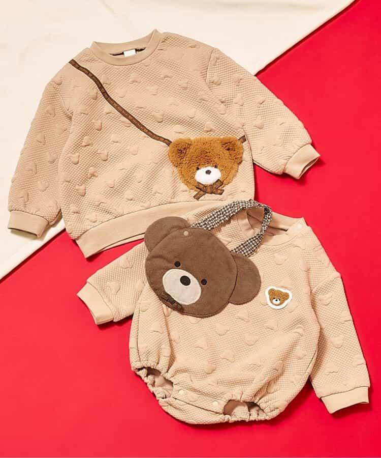 tiny bear絎縫連體衣×圍兜套裝