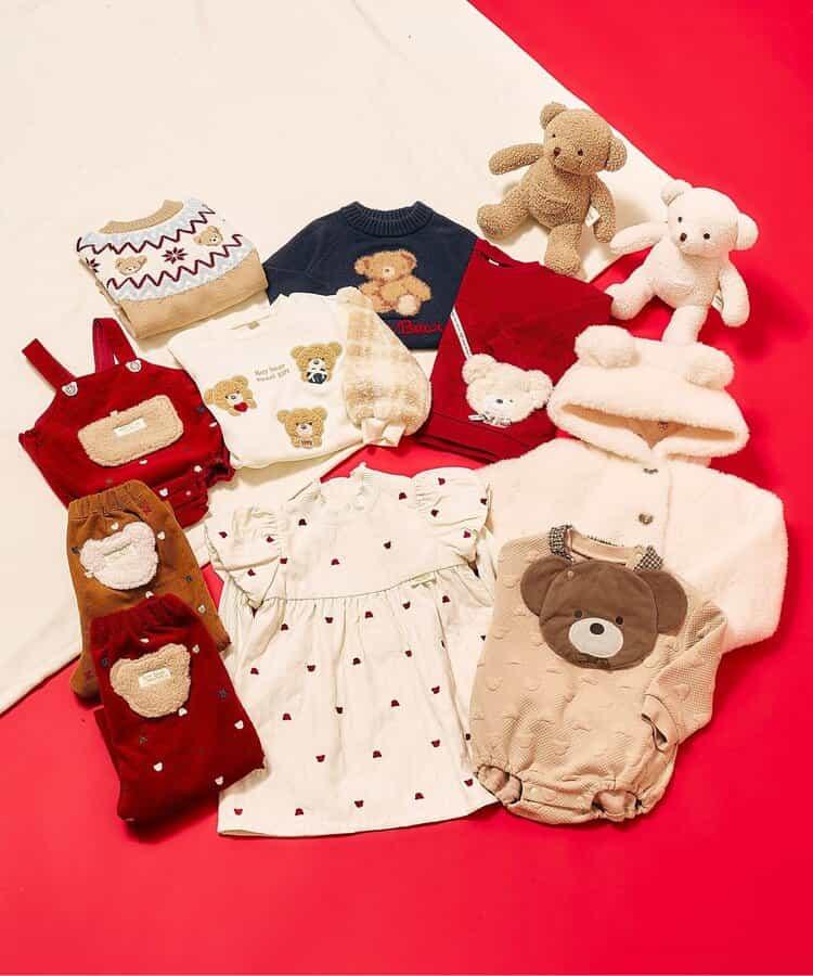 tiny bear絎縫連體衣×圍兜套裝