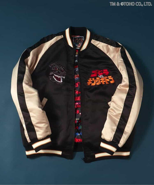 【哥斯拉】哥斯拉VS可雙面穿刺繡夾克（成人尺碼）