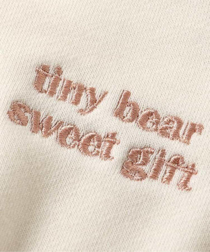 tiny bear 袖部羊羔絨格紋衛衣