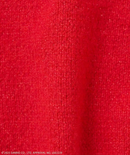 「HELLO KITTY」毛圈刺繡字母針織衫