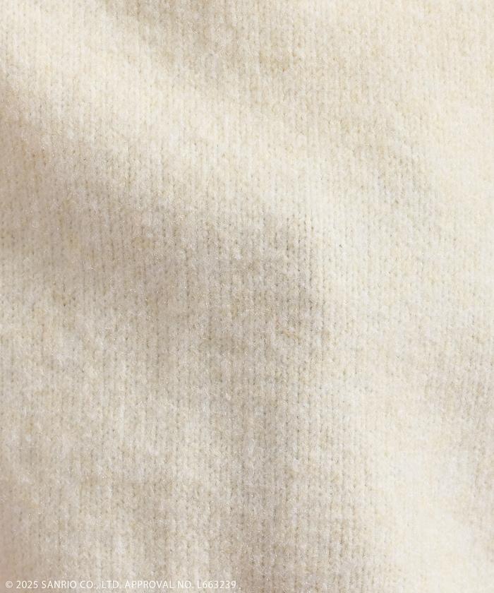 「HELLO KITTY」毛圈刺繡字母針織衫