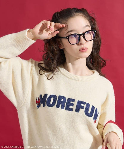 「HELLO KITTY」毛圈繡標誌針織衫