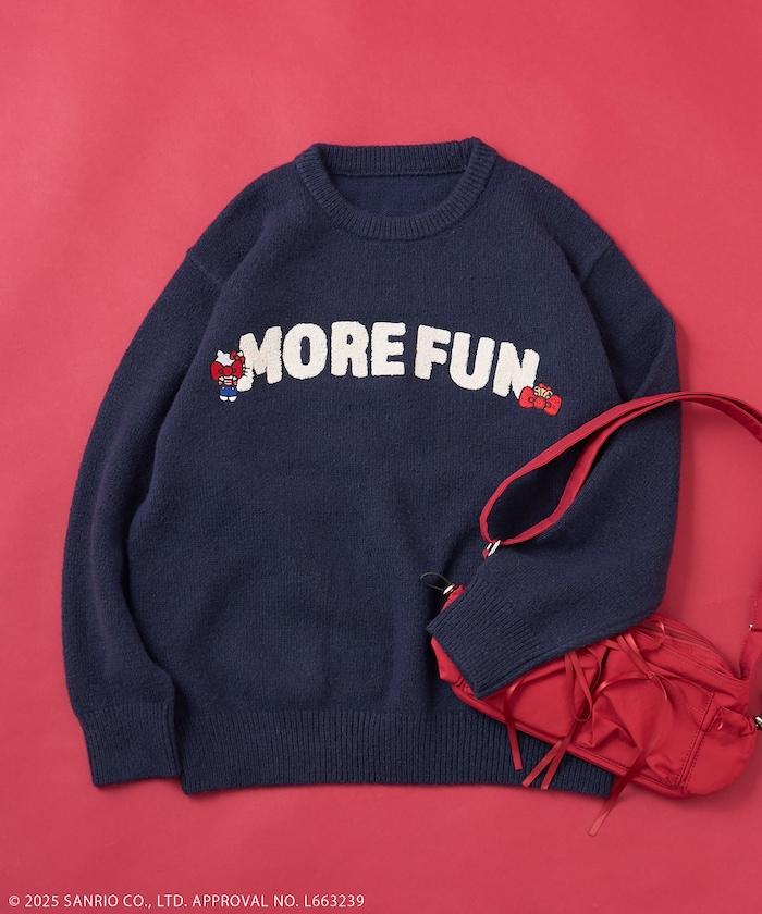 「HELLO KITTY」毛圈繡標誌針織衫