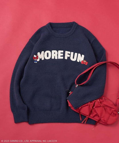 「HELLO KITTY」毛圈繡標誌針織衫