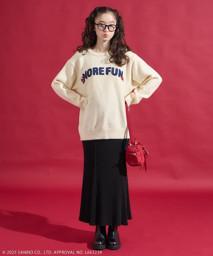 「HELLO KITTY」毛圈繡標誌針織衫