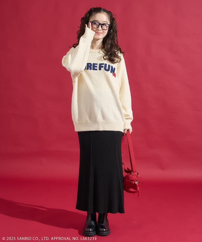 「HELLO KITTY」毛圈繡標誌針織衫