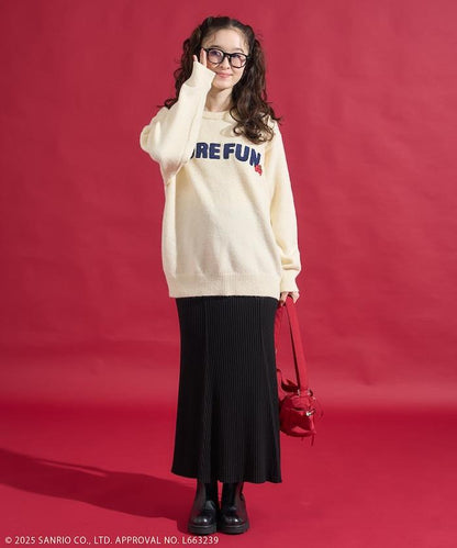 「HELLO KITTY」毛圈繡標誌針織衫