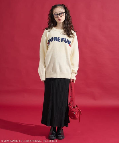 「HELLO KITTY」毛圈繡標誌針織衫