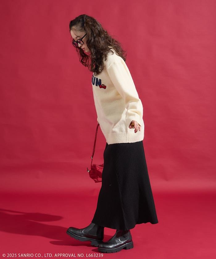 「HELLO KITTY」毛圈繡標誌針織衫