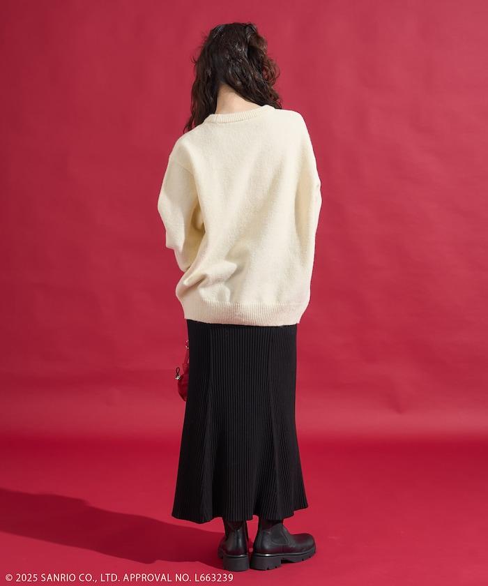 「HELLO KITTY」毛圈繡標誌針織衫