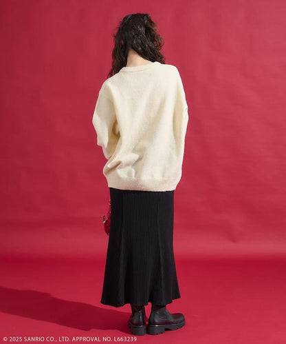 「HELLO KITTY」毛圈繡標誌針織衫