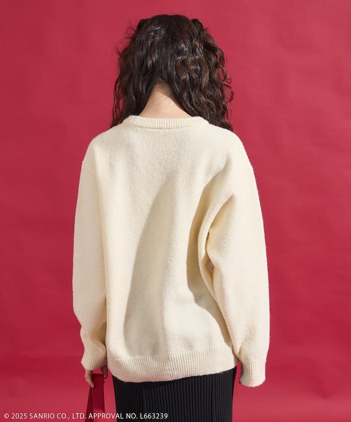 「HELLO KITTY」毛圈繡標誌針織衫