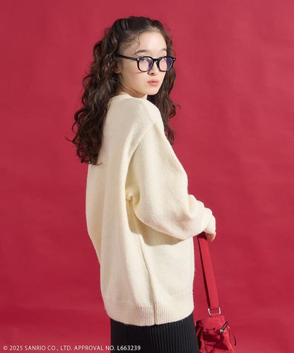 「HELLO KITTY」毛圈繡標誌針織衫