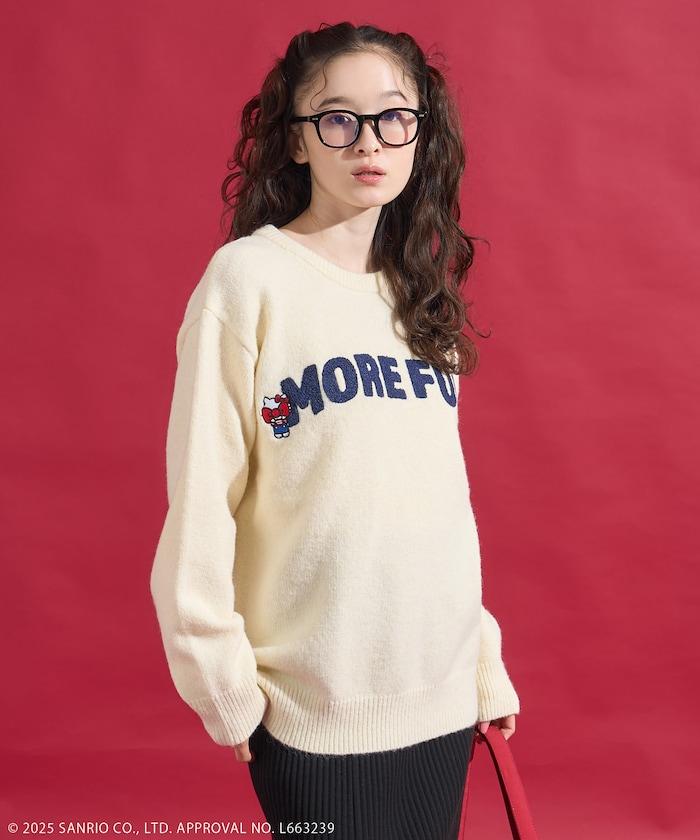 「HELLO KITTY」毛圈繡標誌針織衫