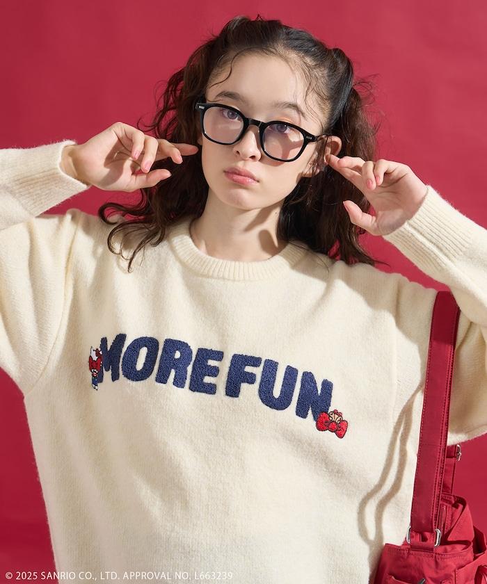 「HELLO KITTY」毛圈繡標誌針織衫