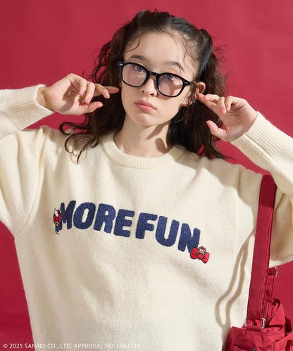 「HELLO KITTY」毛圈繡標誌針織衫