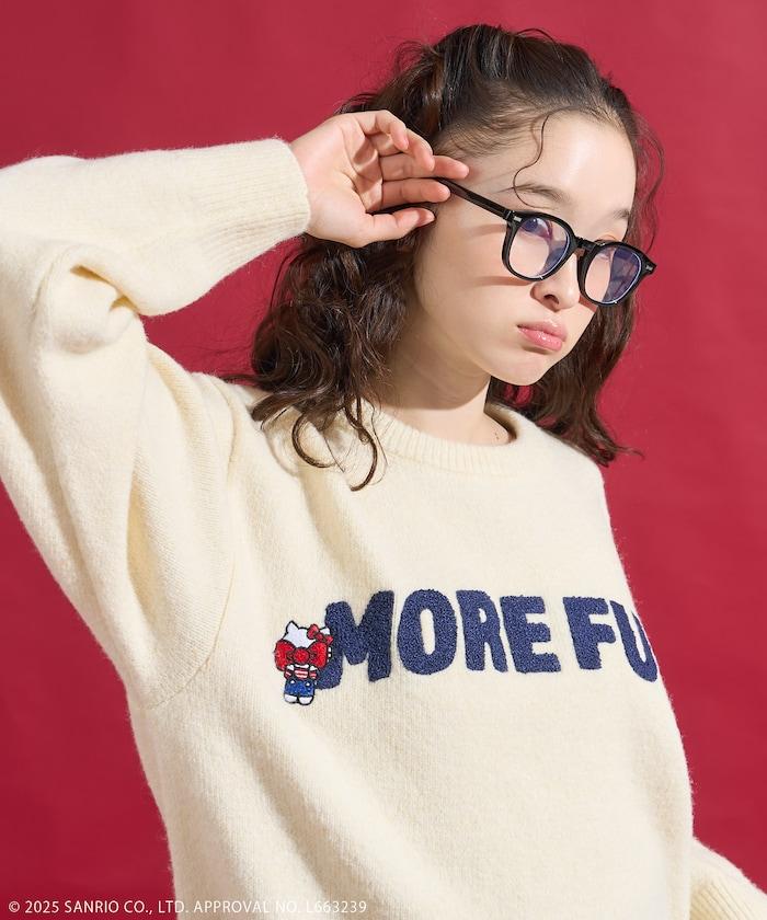 「HELLO KITTY」毛圈繡標誌針織衫