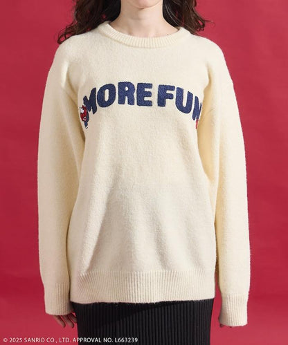 「HELLO KITTY」毛圈繡標誌針織衫