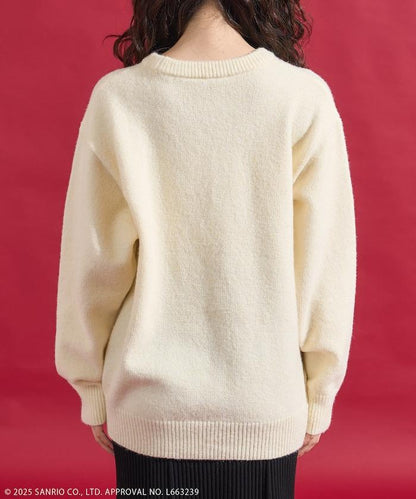 「HELLO KITTY」毛圈繡標誌針織衫