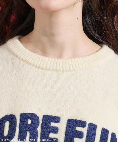 「HELLO KITTY」毛圈繡標誌針織衫