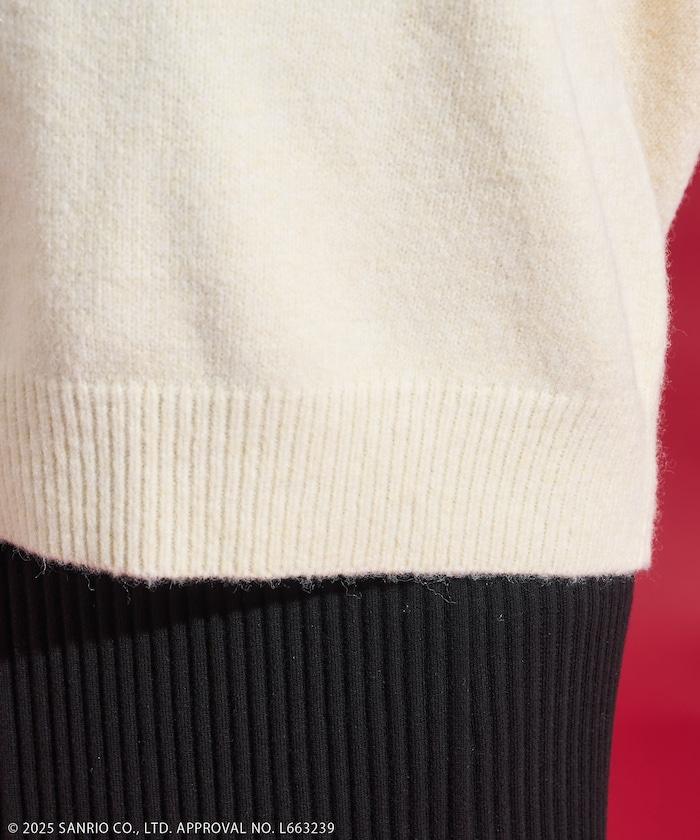 「HELLO KITTY」毛圈繡標誌針織衫
