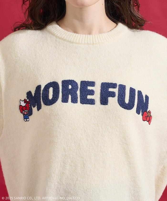 「HELLO KITTY」毛圈繡標誌針織衫