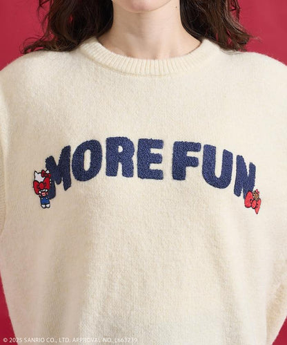 「HELLO KITTY」毛圈繡標誌針織衫