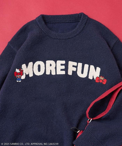 「HELLO KITTY」毛圈繡標誌針織衫