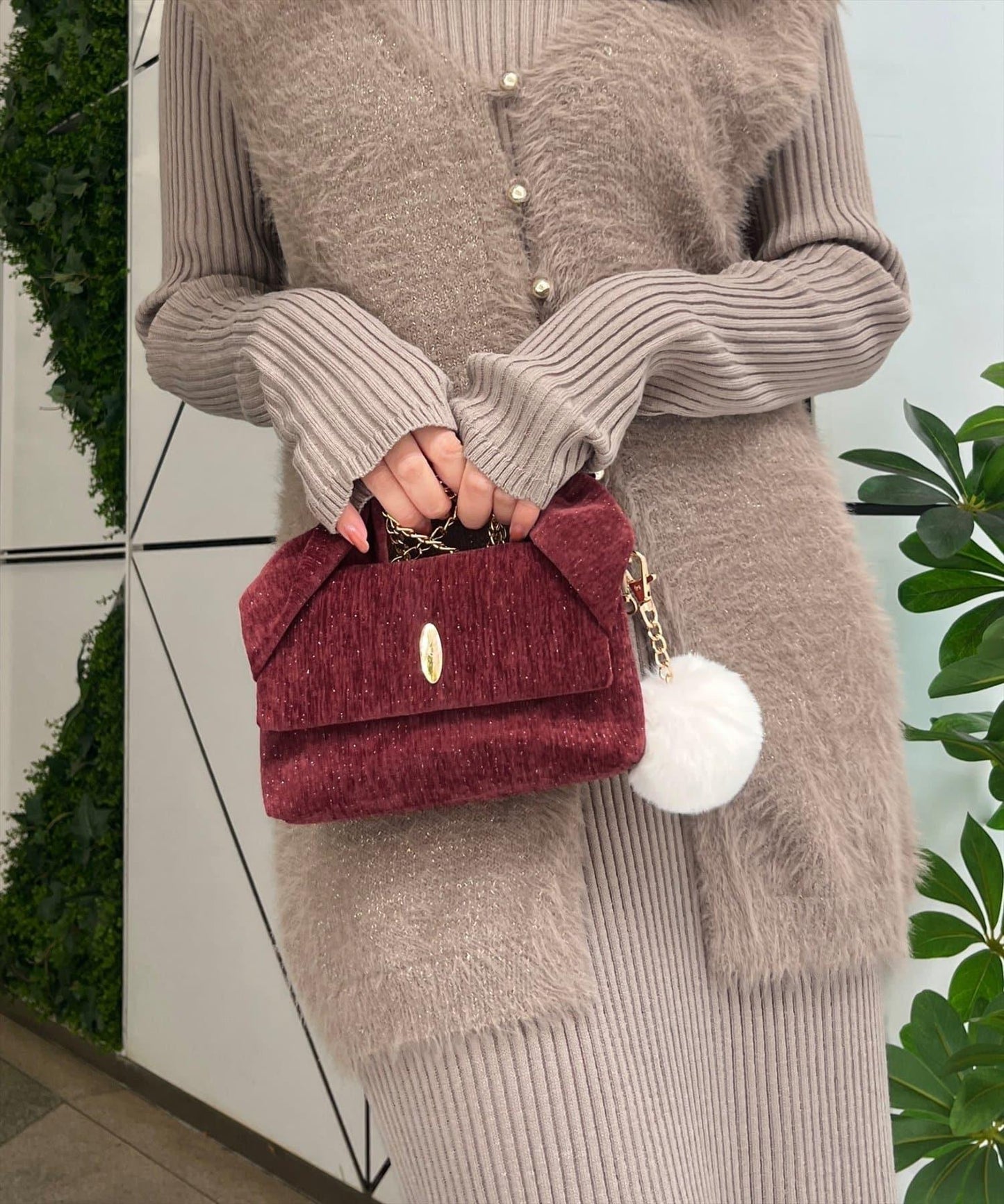 扭紋手柄迷你單肩包