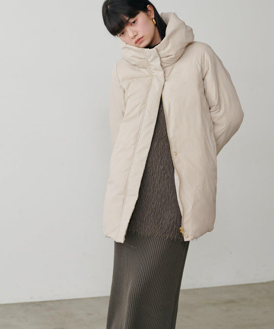 尼龍羽絨中長款大衣