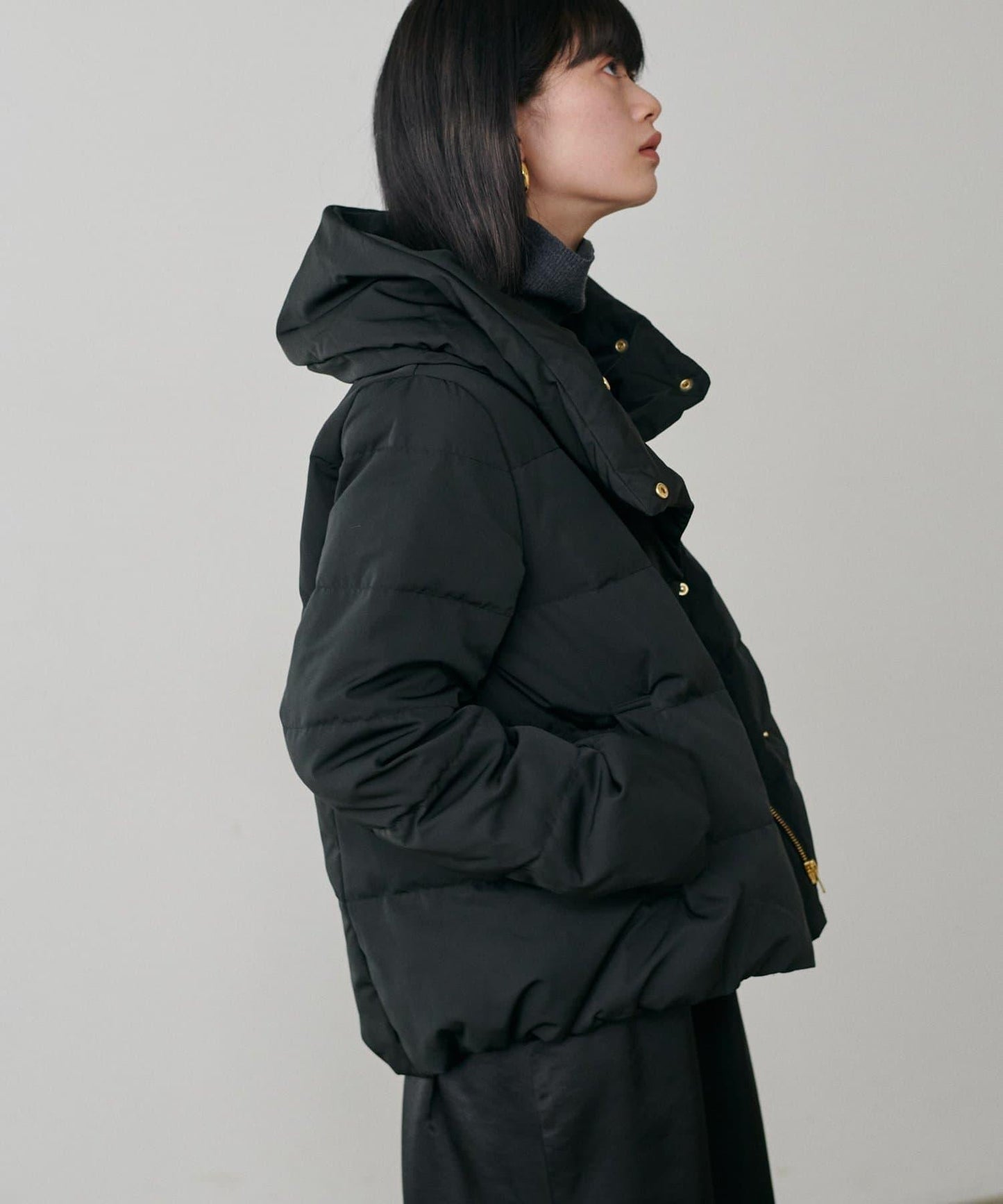 桃皮絨羽絨大衣