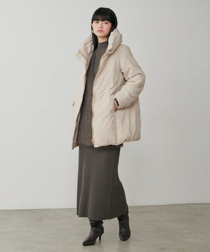 尼龍羽絨中長款大衣