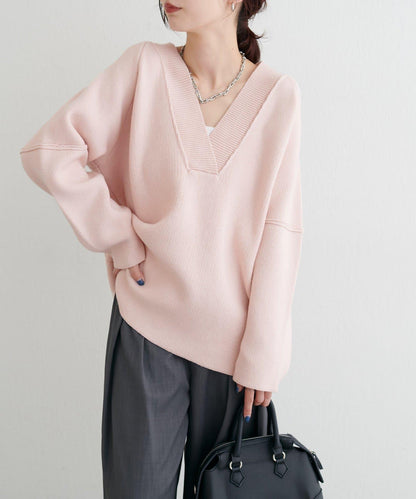 羊毛混紡提花拼接袖套頭衫
