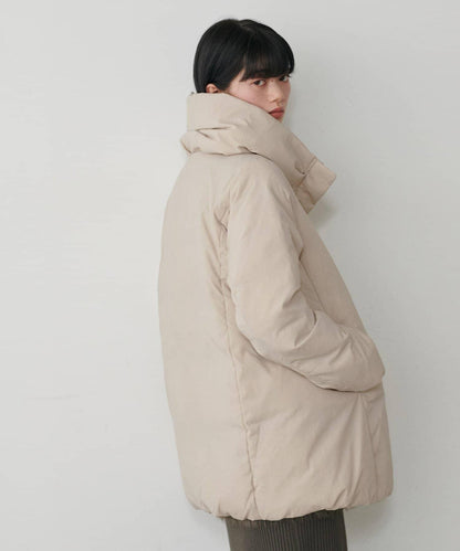 尼龍羽絨中長款大衣