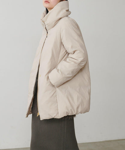 尼龍羽絨中長款大衣