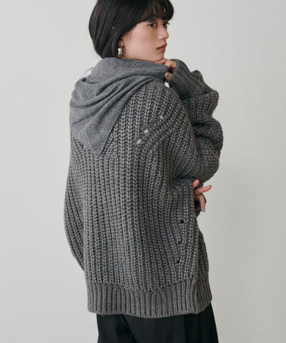 手工編織風格麻花針織套頭衫