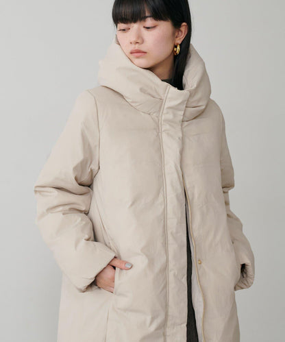 尼龍羽絨中長款大衣