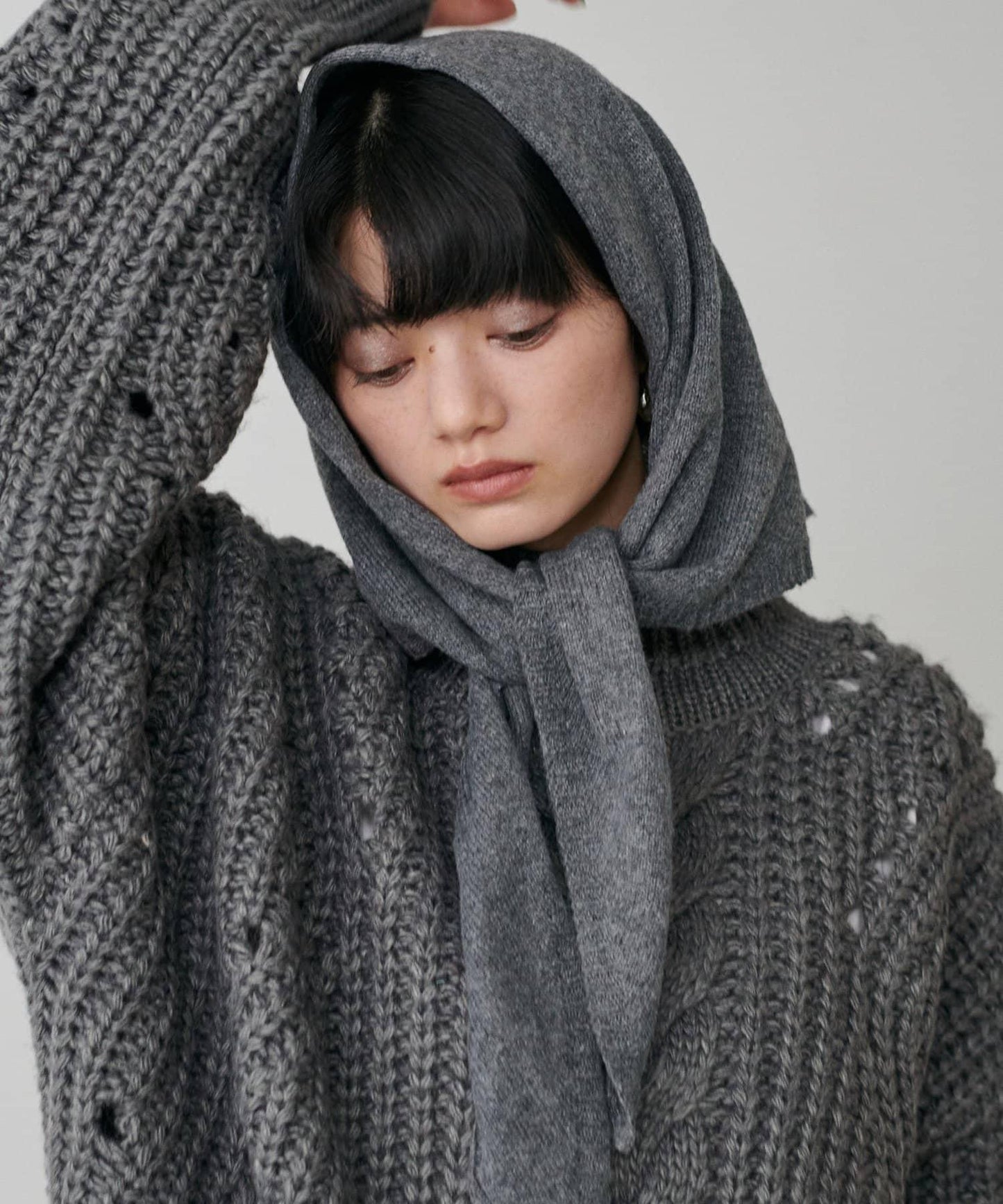 手工編織風格麻花針織套頭衫