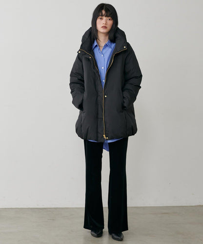 尼龍羽絨中長款大衣