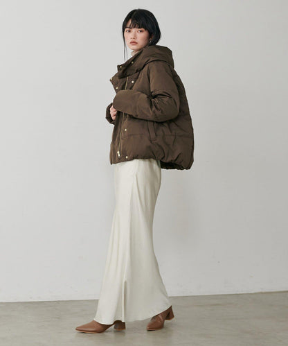 桃皮絨羽絨大衣