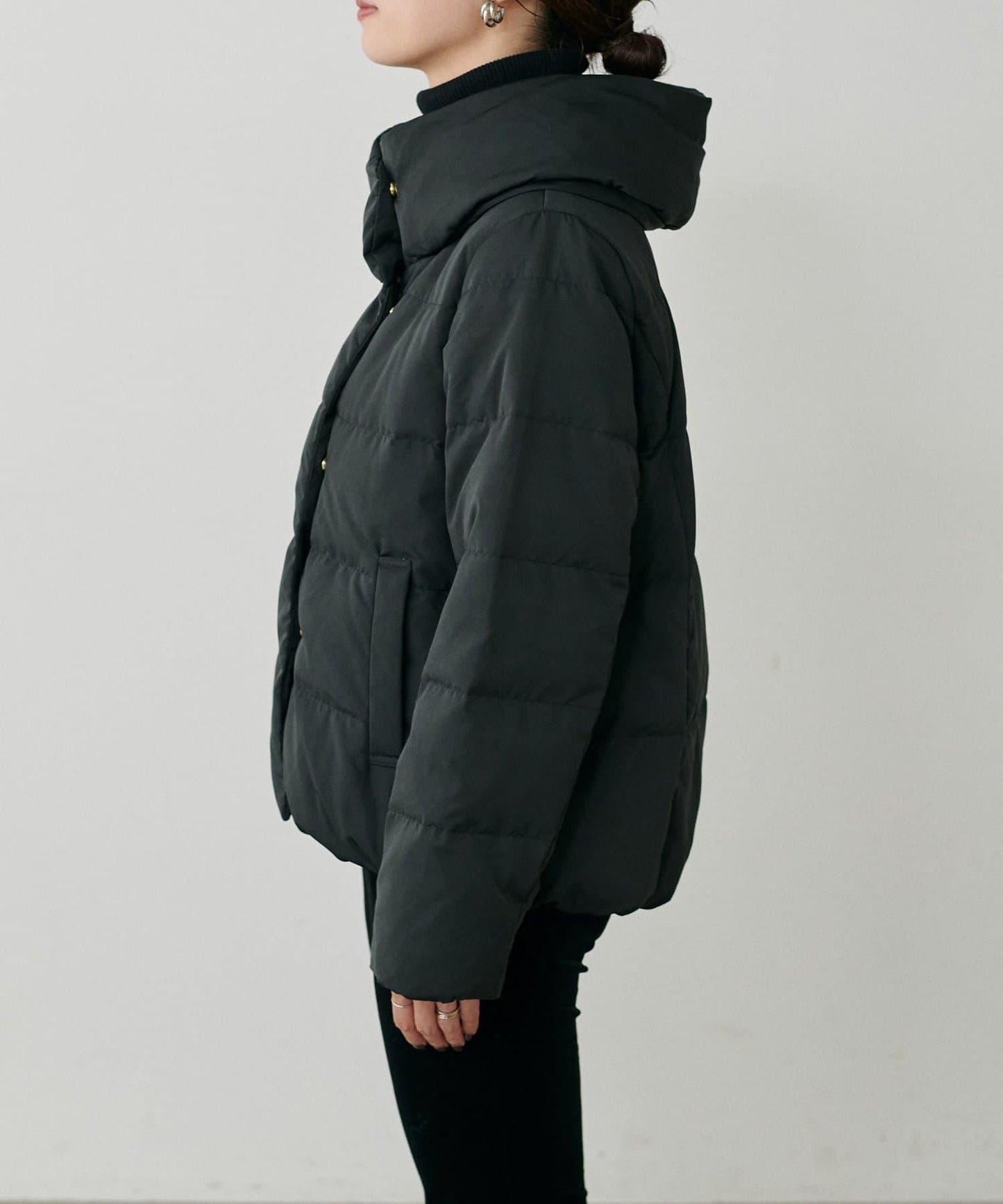 桃皮絨羽絨大衣