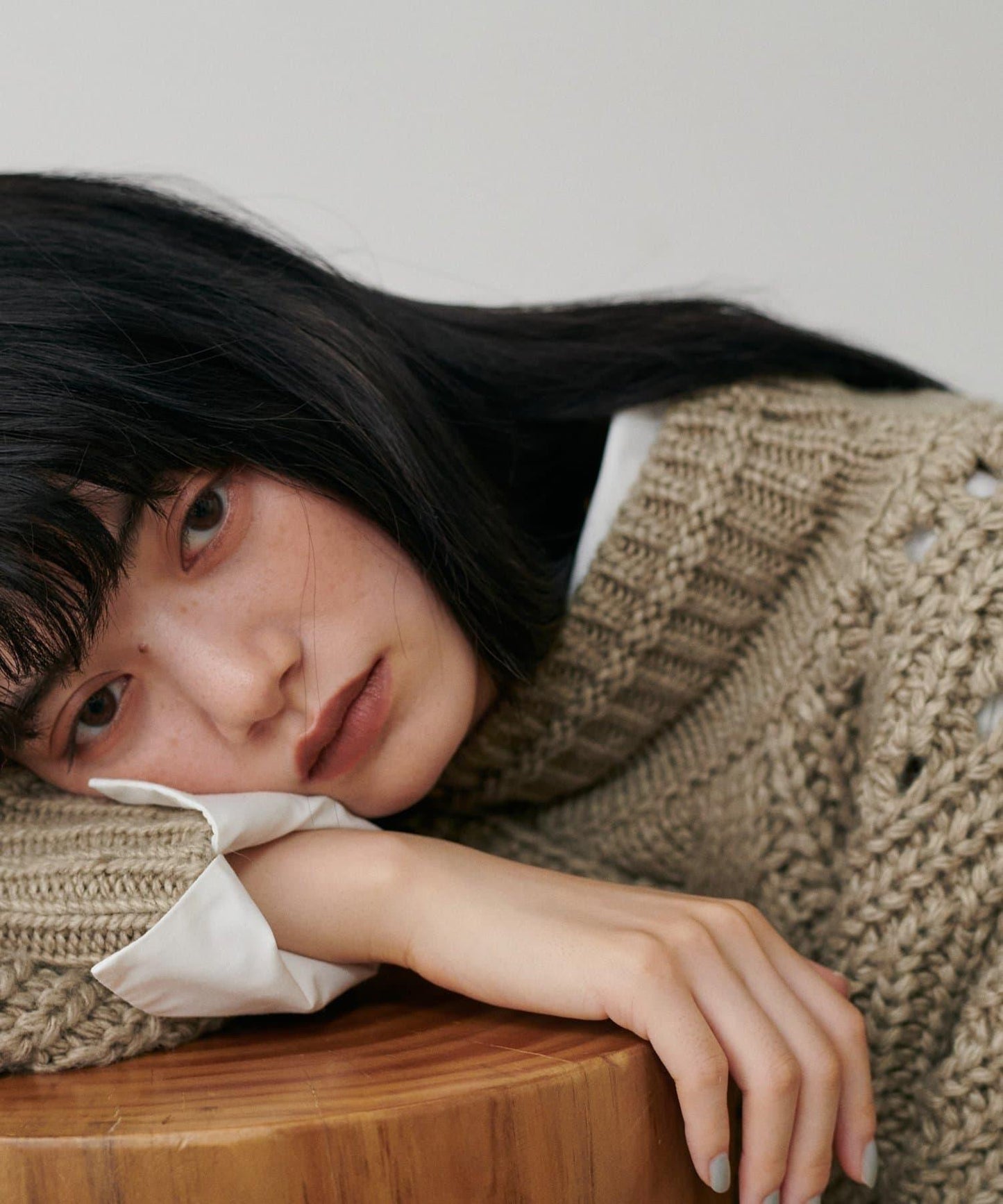 手工編織風格麻花針織套頭衫