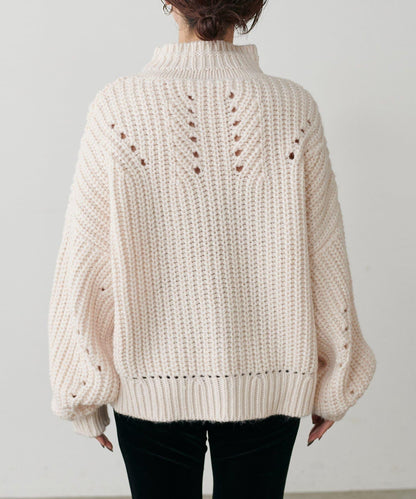 手工編織風格麻花針織套頭衫