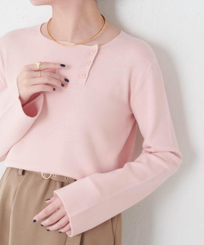 【順滑觸感】斜釦針織衫