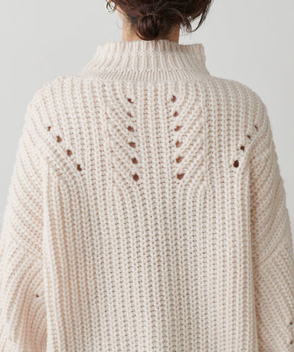 手工編織風格麻花針織套頭衫